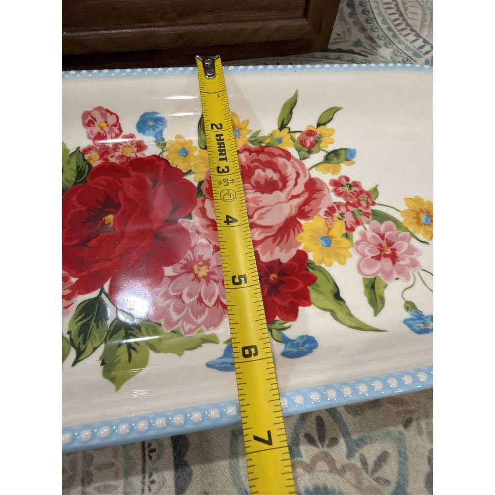 The Pioneer Woman Sweet Rose Narrow Platter, 14-inch New - Picture 3 of 6